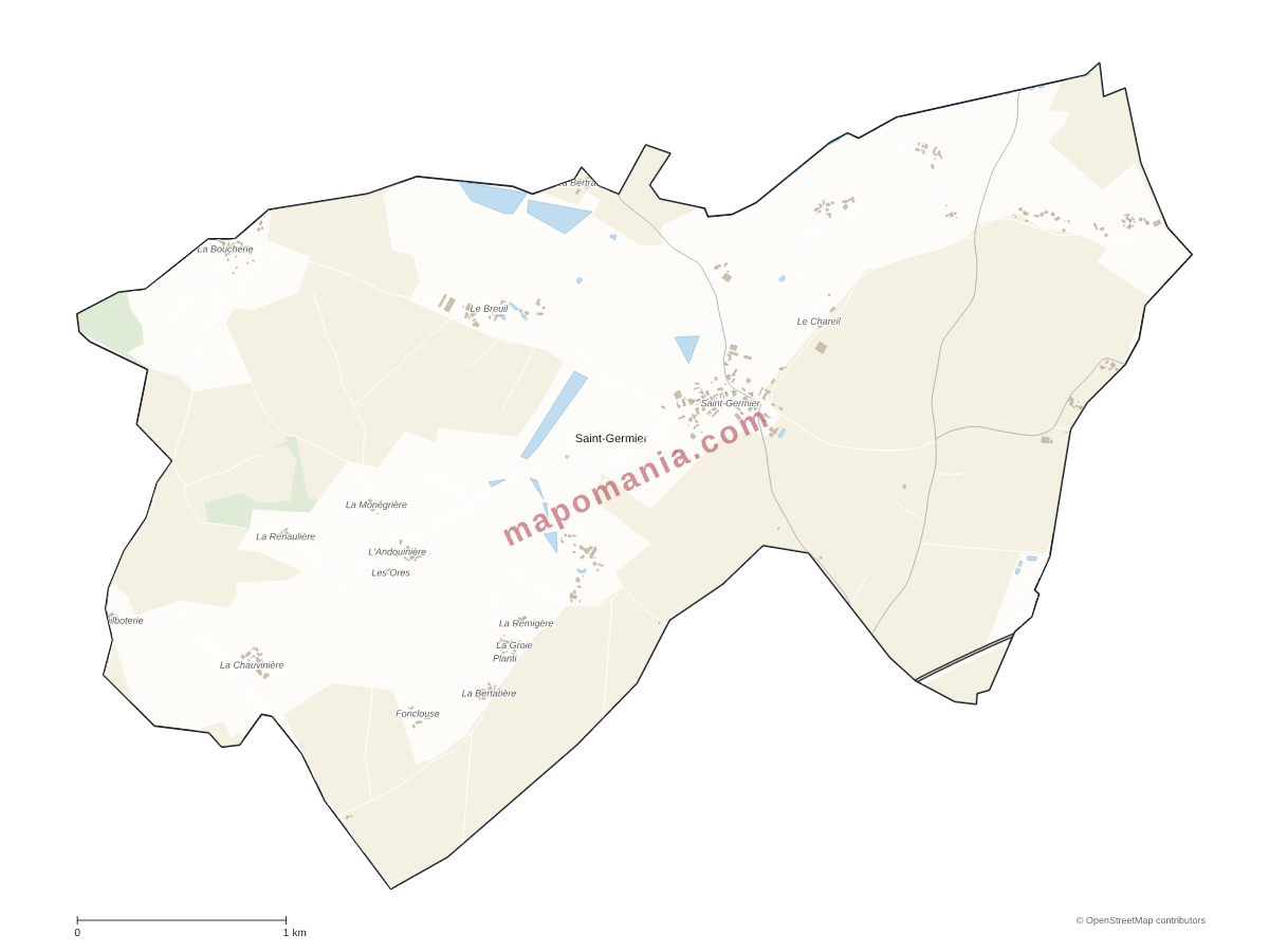 Carte de Saint-Germier à personnaliser