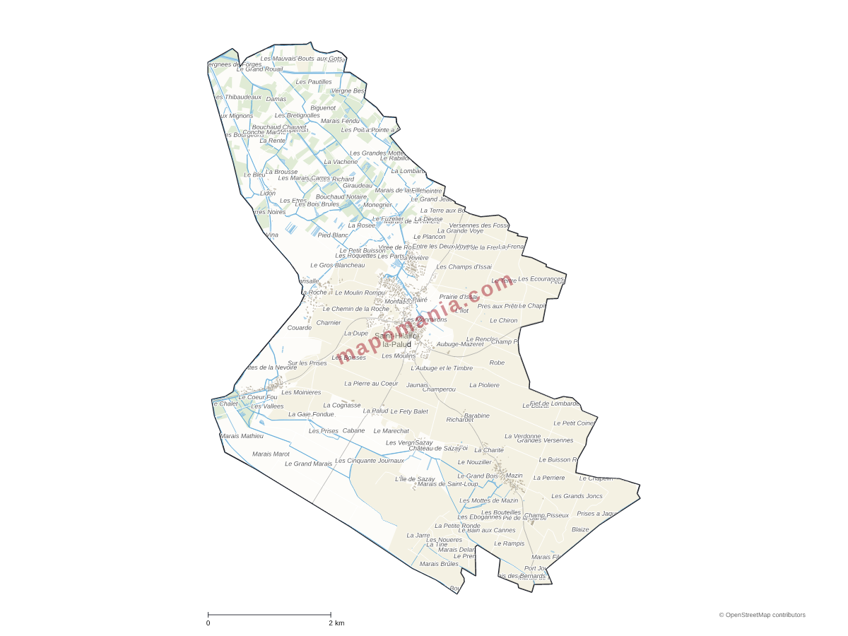 Carte de Saint-Hilaire-la-Palud à personnaliser