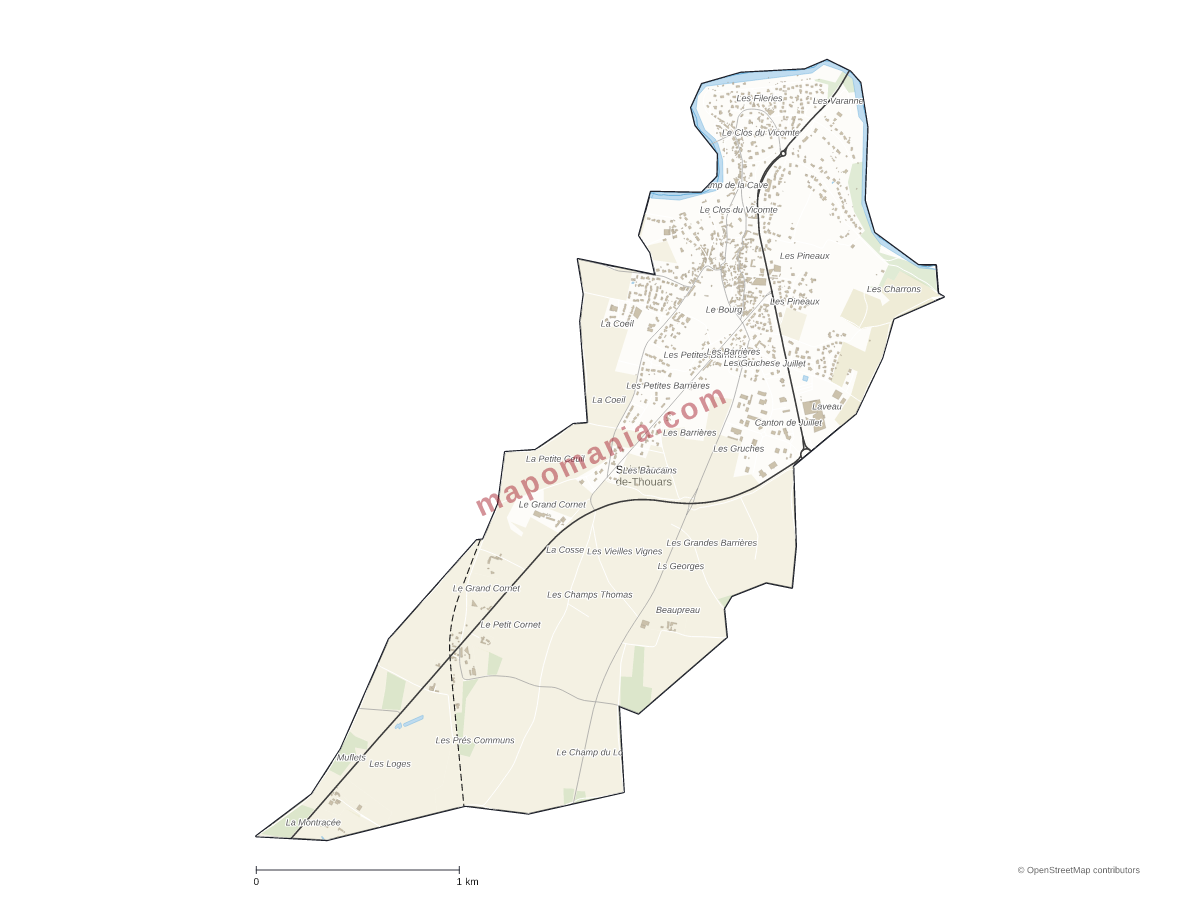 Carte de Saint-Jean-de-Thouars à personnaliser