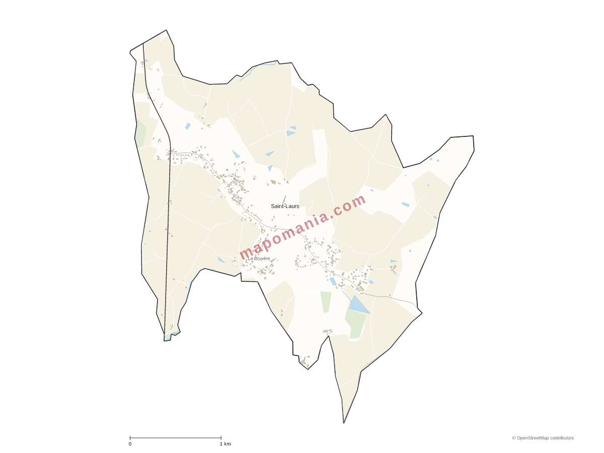 Carte de Saint-Laurs à personnaliser