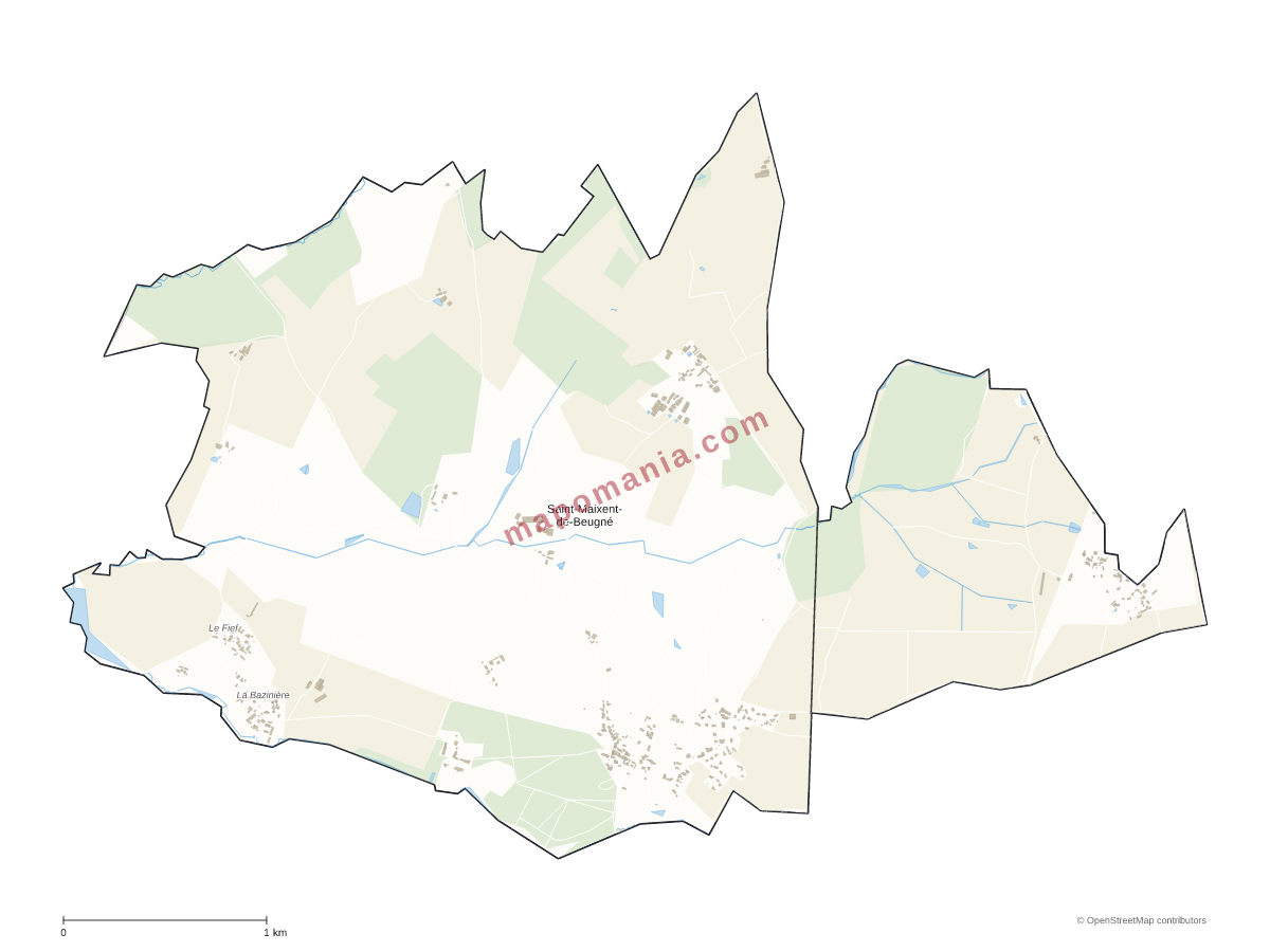 Carte de Saint-Maixent-de-Beugné à personnaliser