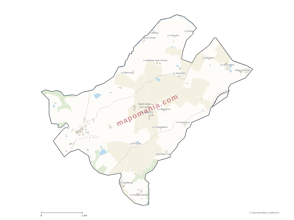 Carte de Saint-Marc-la-Lande à personnaliser