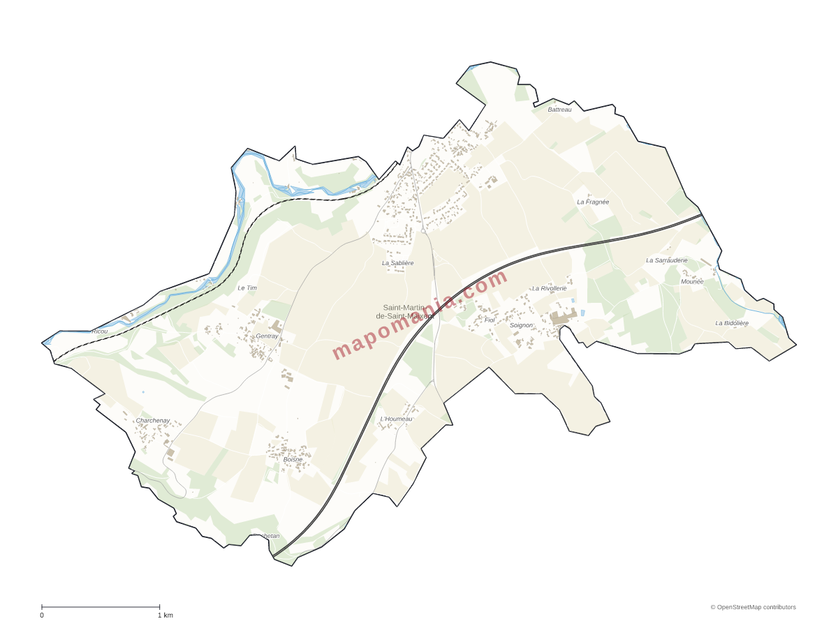 Carte de Saint-Martin-de-Saint-Maixent à personnaliser