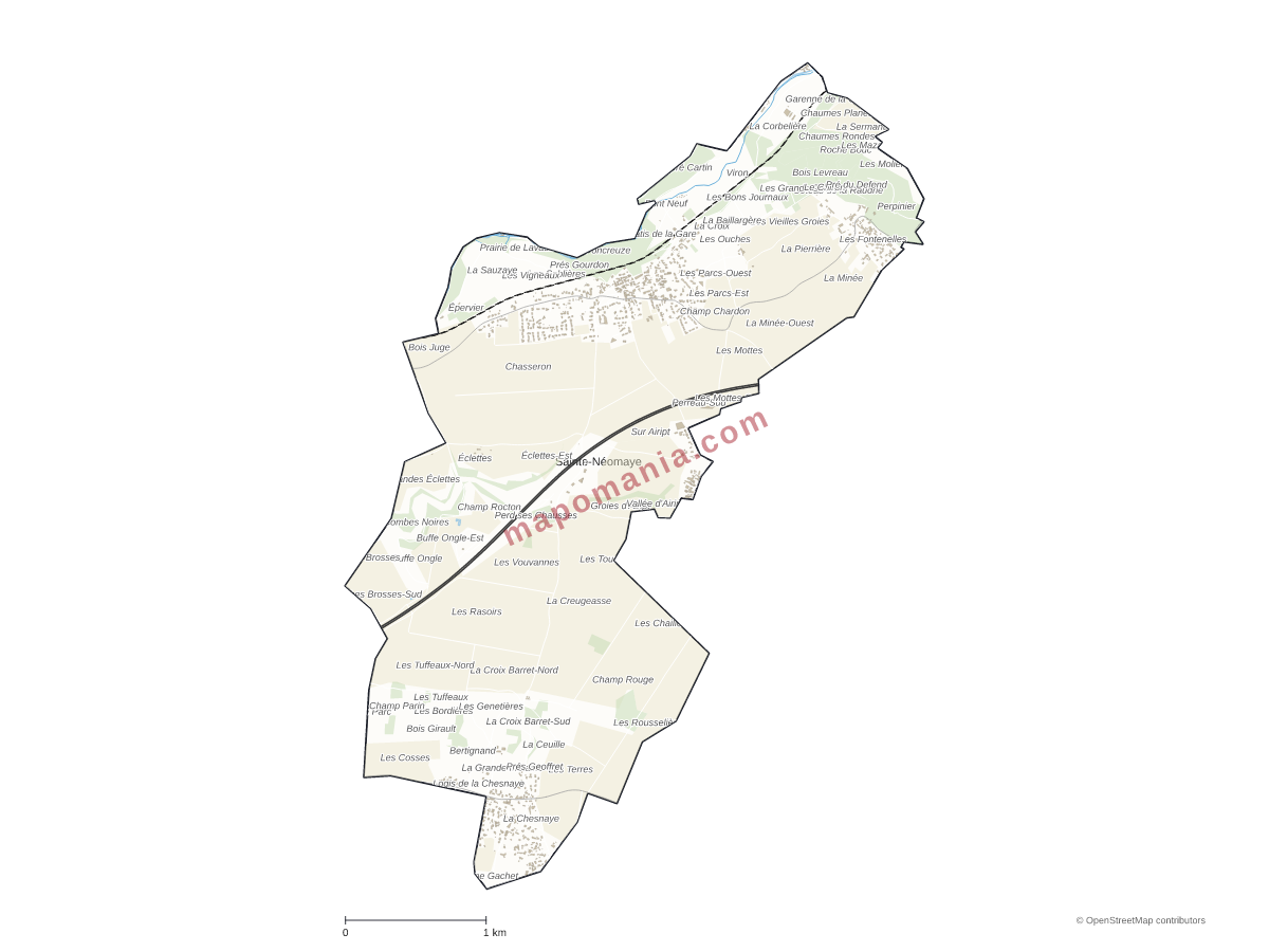 Carte de Sainte-Néomaye à personnaliser