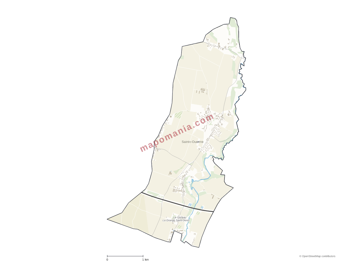 Carte de Sainte-Ouenne à personnaliser