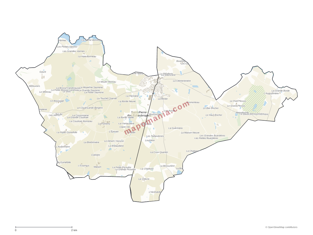 Carte de Saint-Pierre-des-Échaubrognes à personnaliser