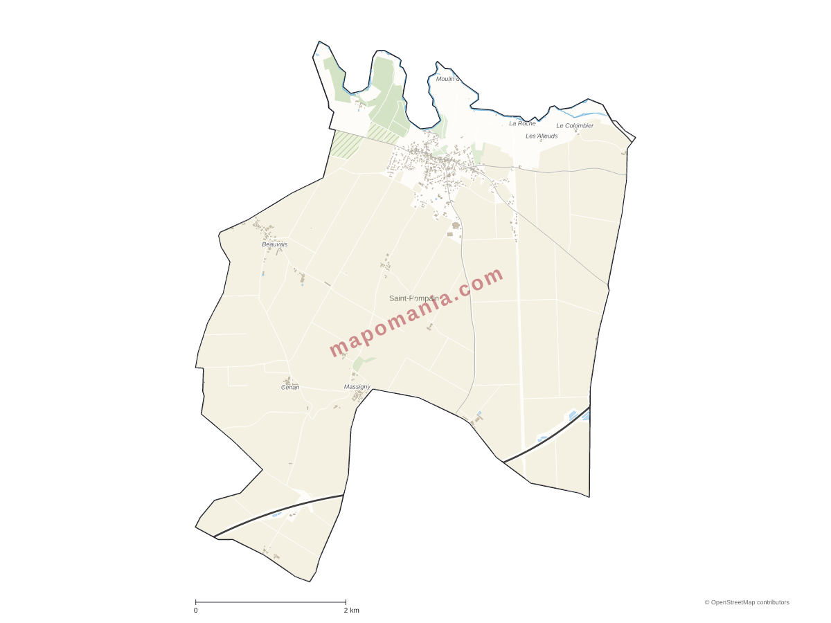 Carte de Saint-Pompain à personnaliser