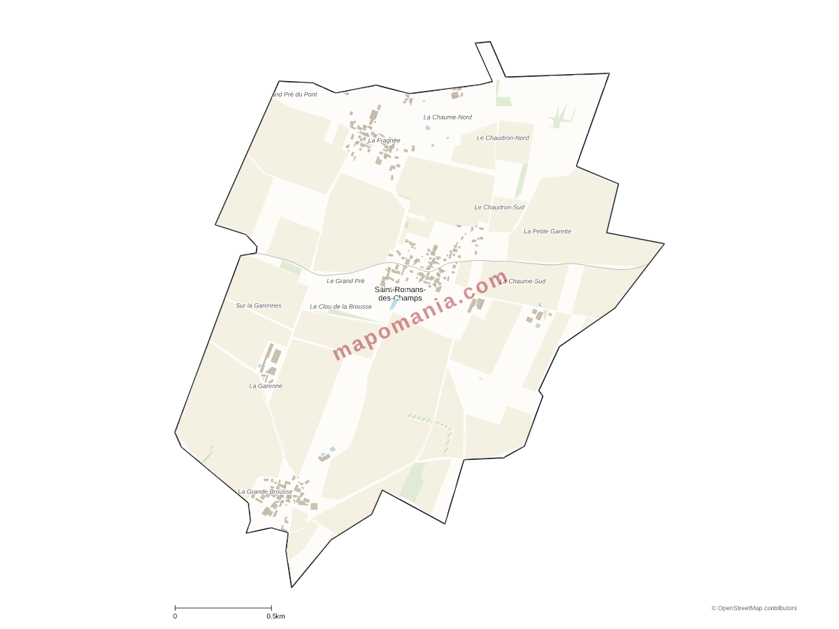 Carte de Saint-Romans-des-Champs à personnaliser