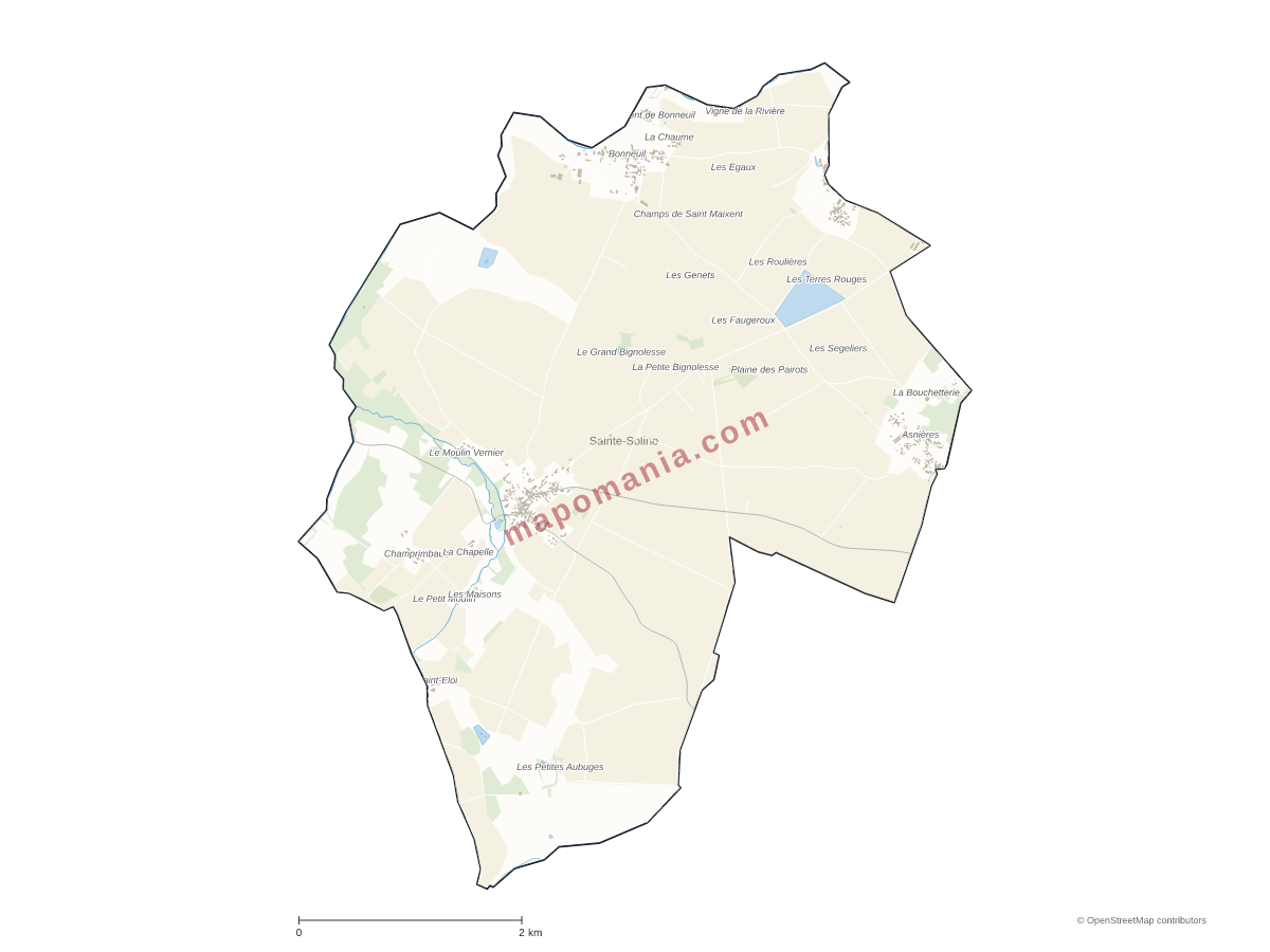Carte de Sainte-Soline à personnaliser