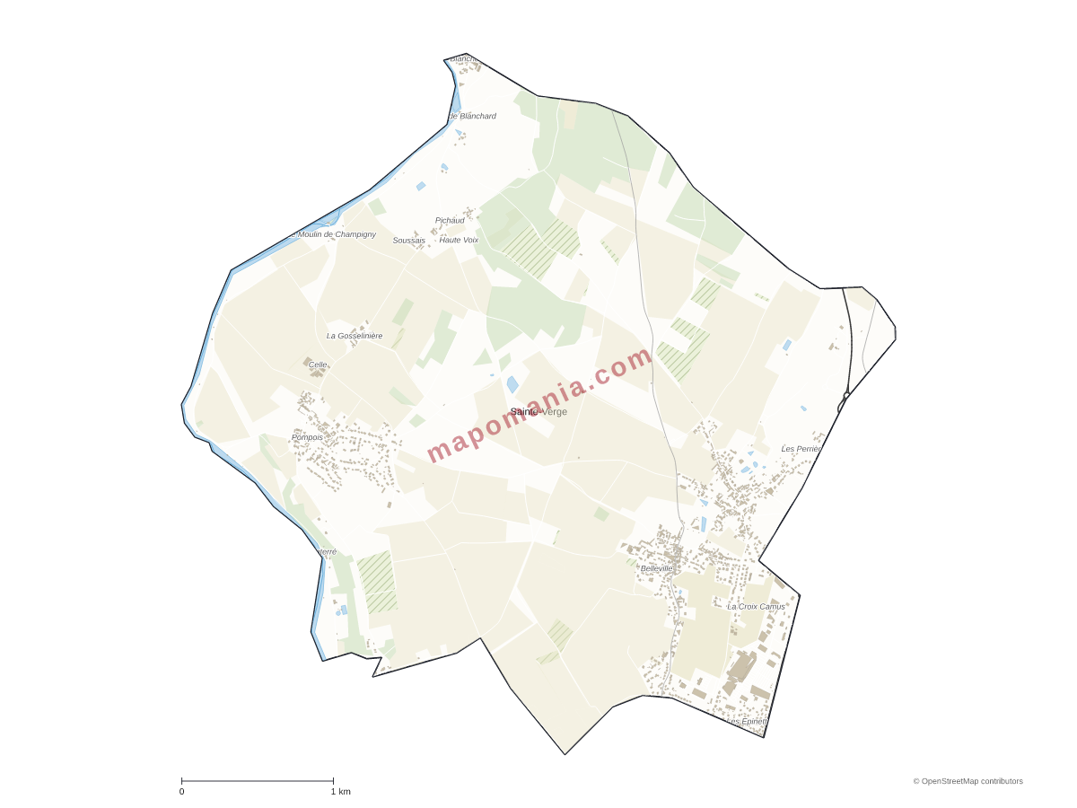 Carte de Sainte-Verge à personnaliser