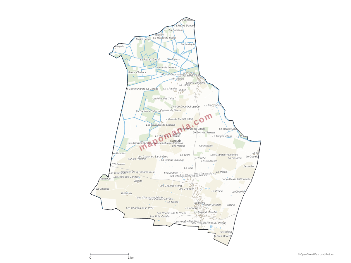 Carte de Sansais à personnaliser