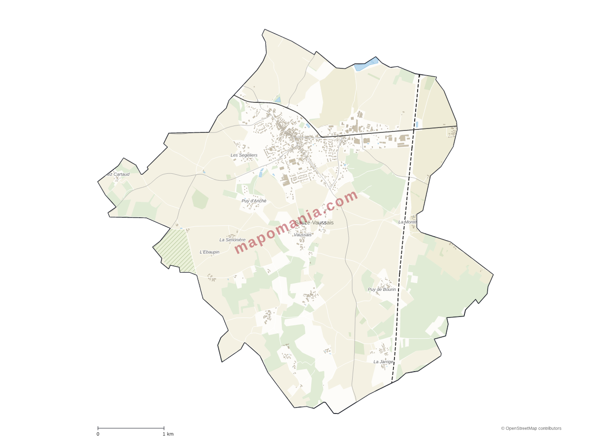 Carte de Sauzé-entre-Bois à personnaliser