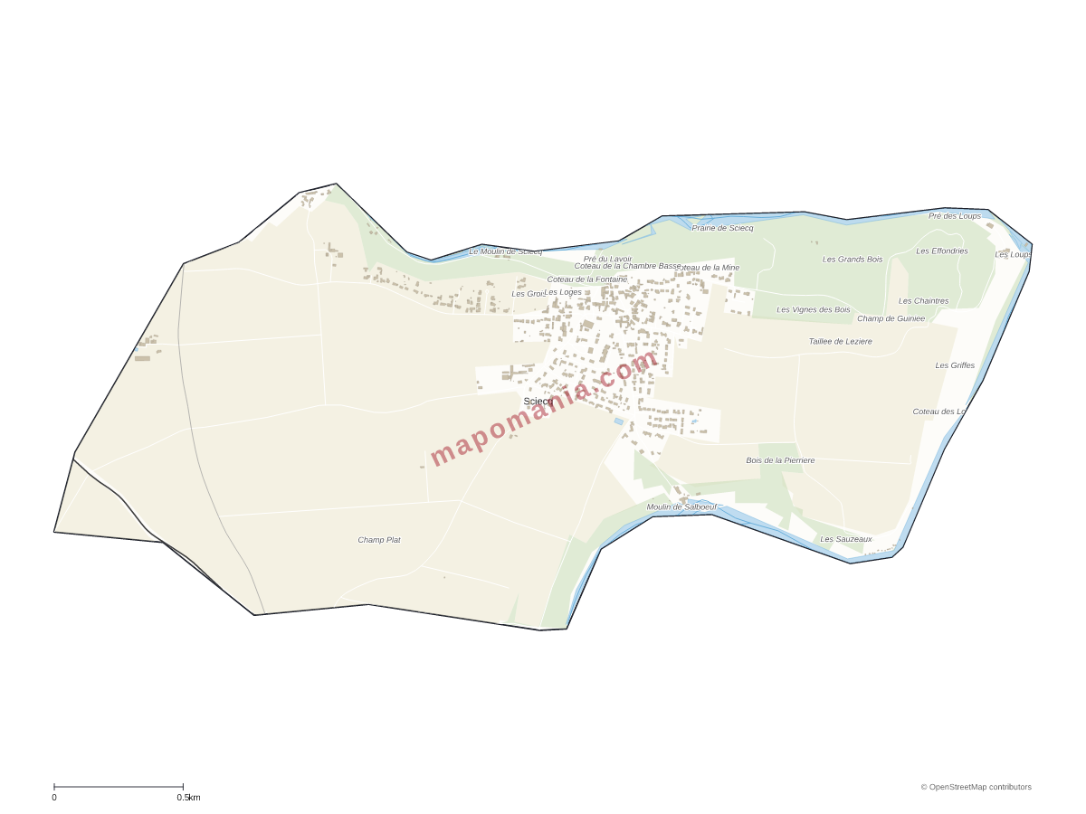 Carte de Sciecq à personnaliser