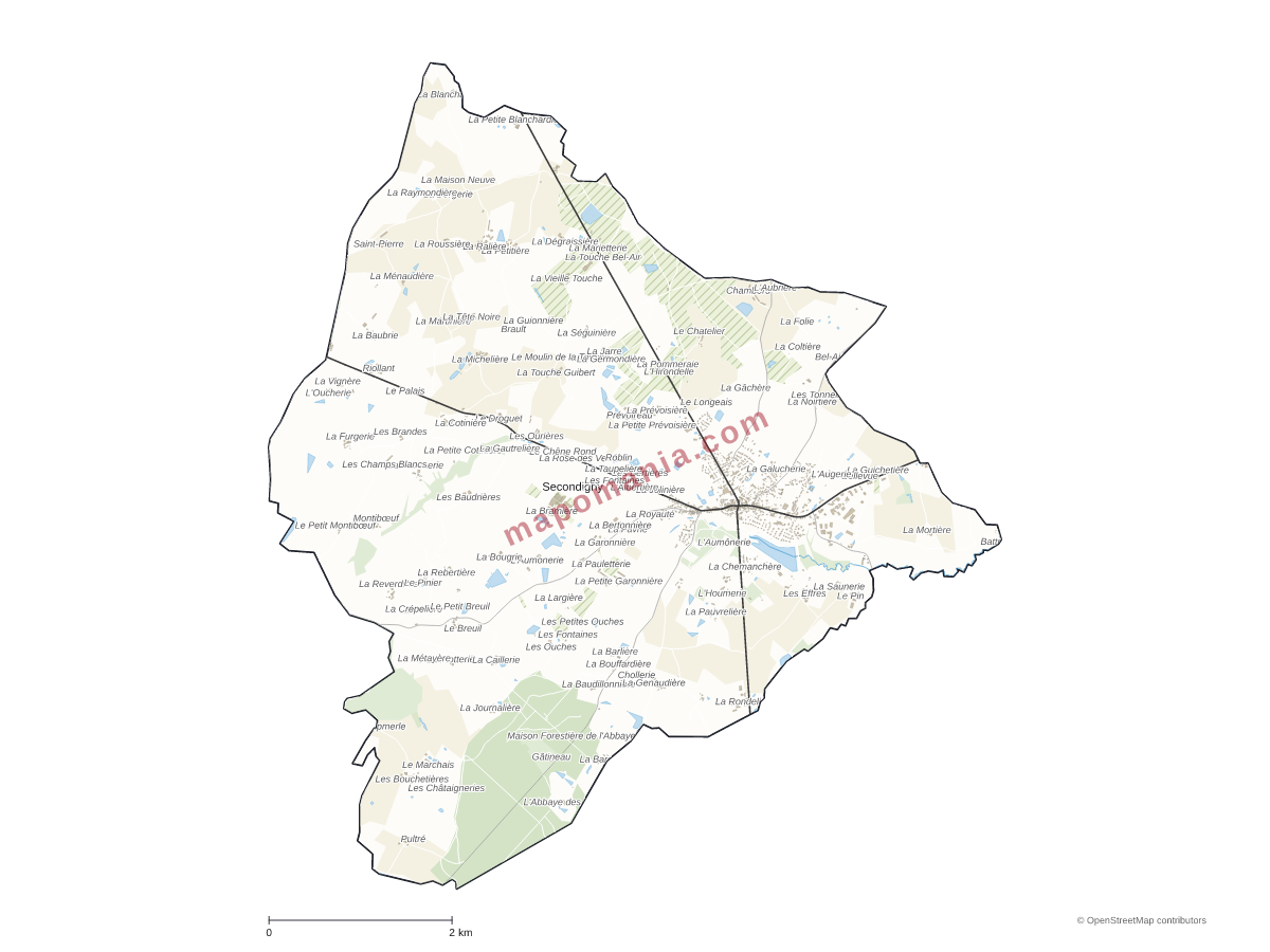 Carte de Secondigny à personnaliser