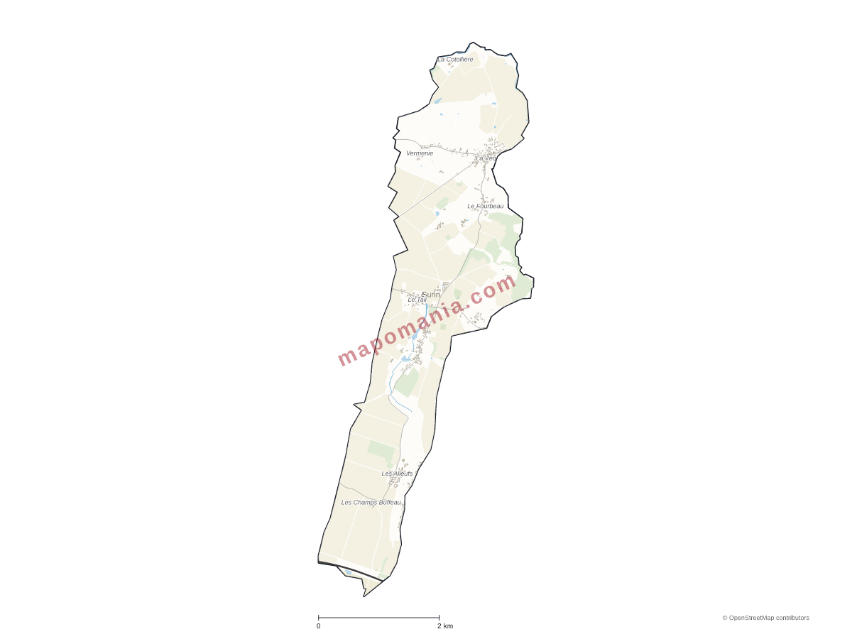 Carte de Surin à personnaliser