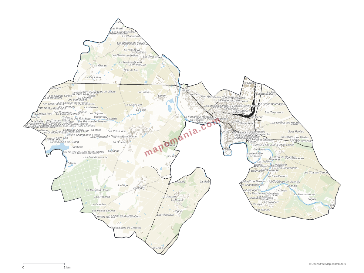 Carte de Thouars à personnaliser