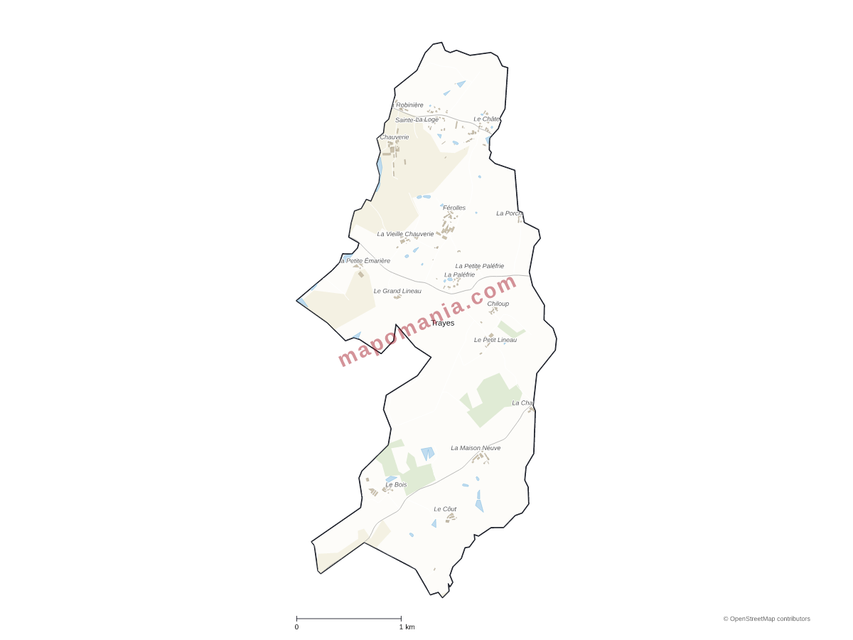 Carte de Trayes à personnaliser