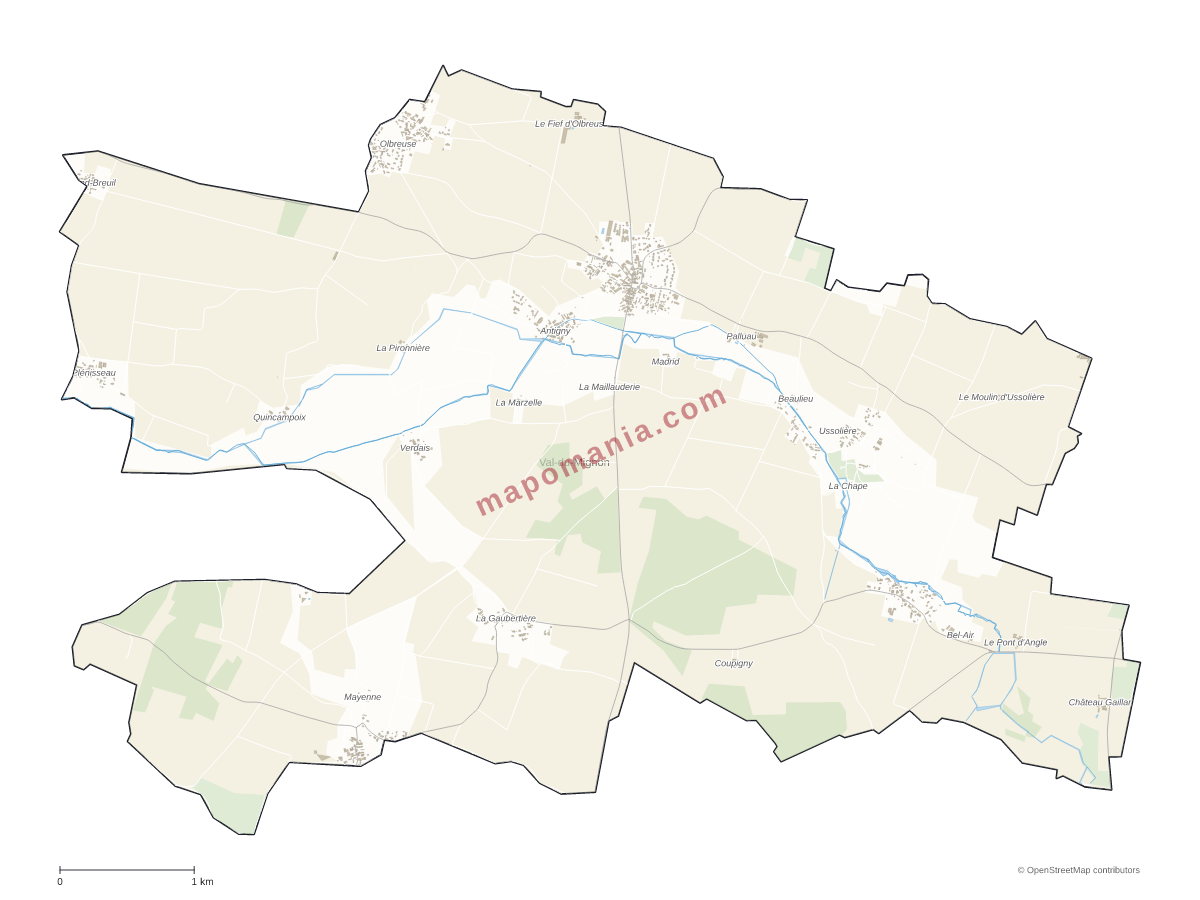 Carte de Val-du-Mignon à personnaliser
