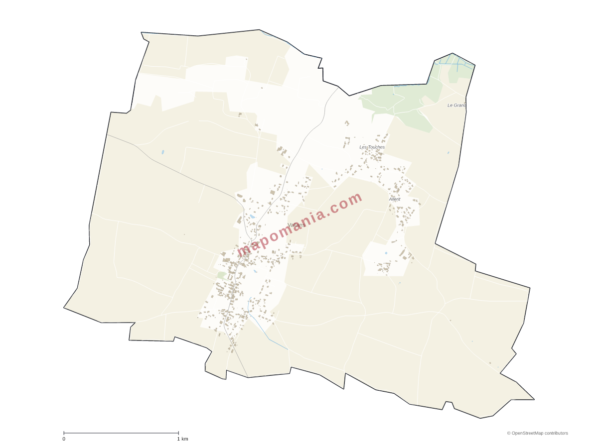Carte de Vallans à personnaliser