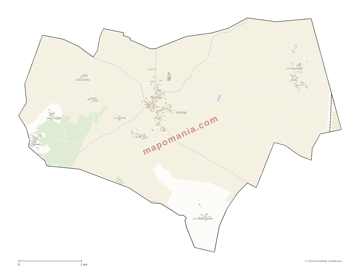 Carte de Vanzay à personnaliser
