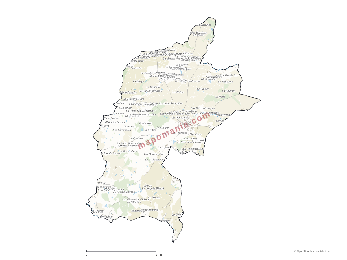 Carte de Vasles à personnaliser