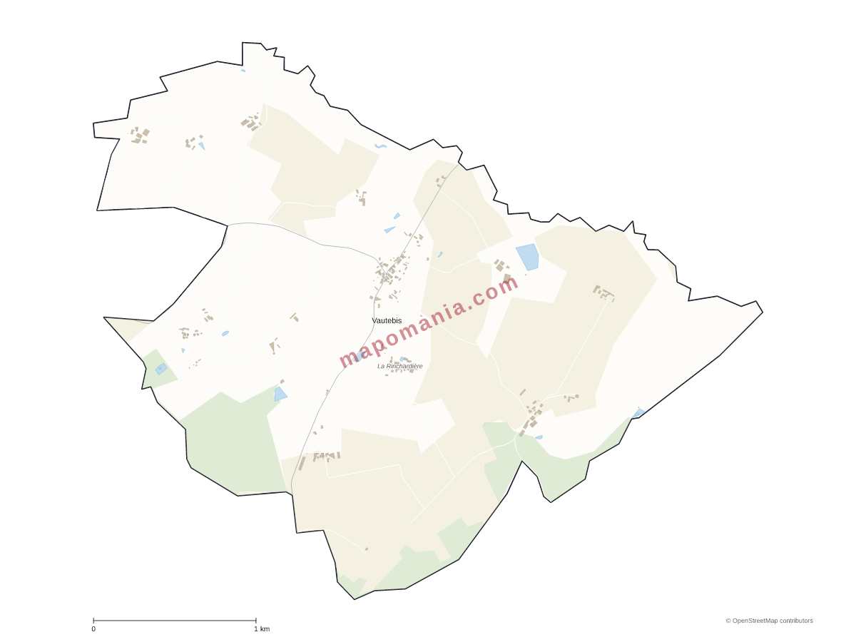 Carte de Vautebis à personnaliser