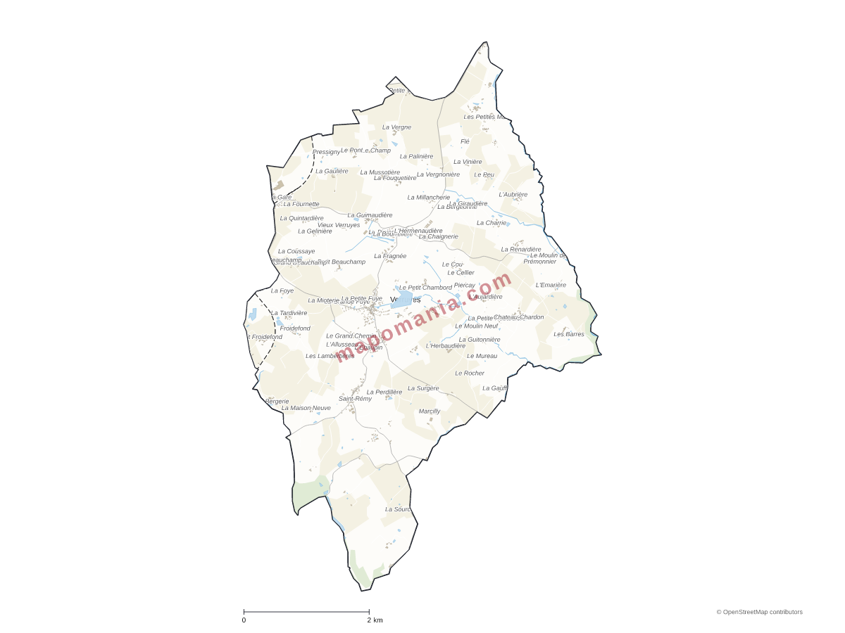 Carte de Verruyes à personnaliser