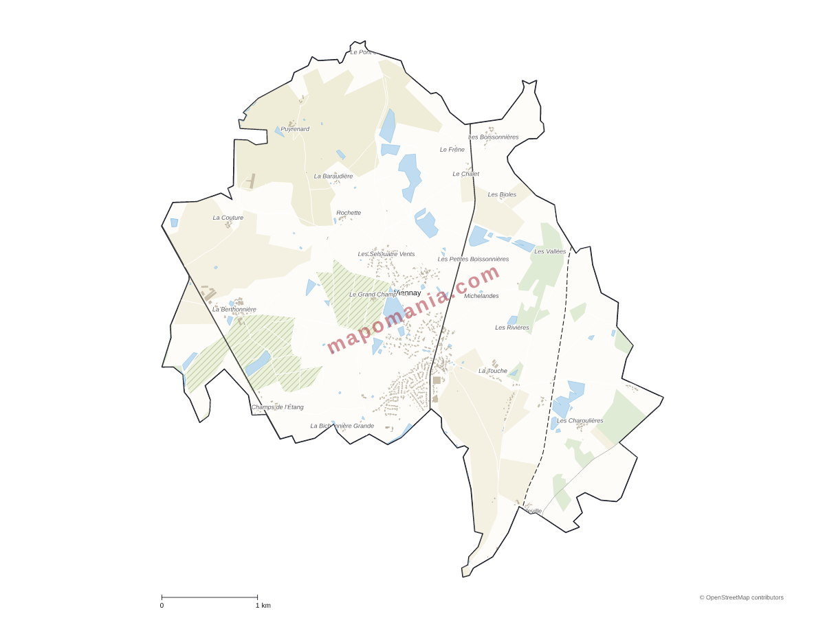 Carte de Viennay à personnaliser