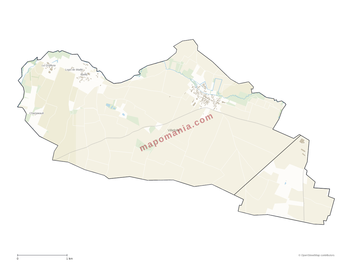 Carte de Villefollet à personnaliser