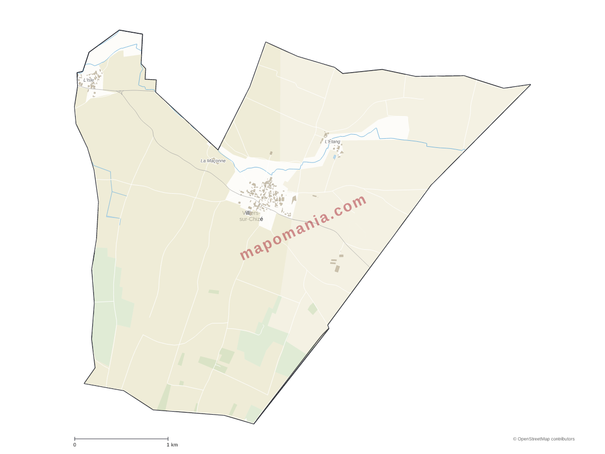 Carte de Villiers-sur-Chizé à personnaliser