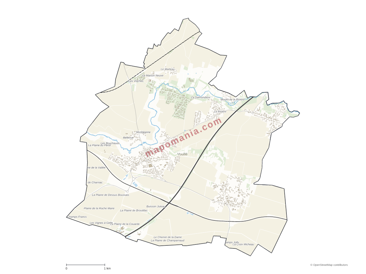 Carte de Vouillé à personnaliser