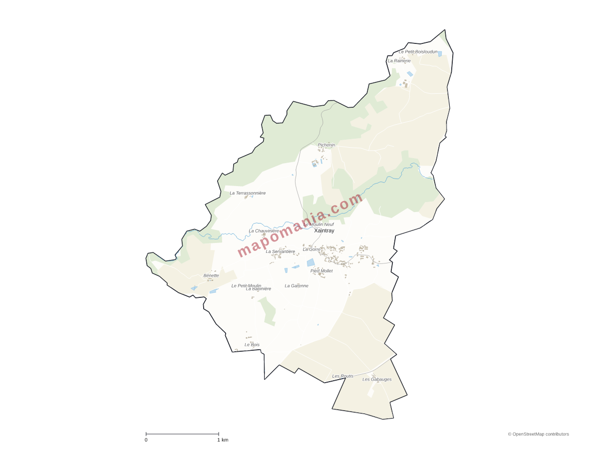 Carte de Xaintray à personnaliser