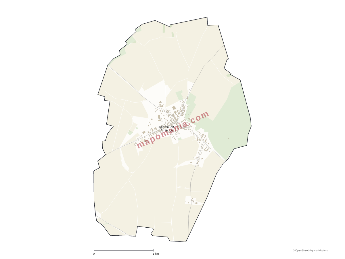 Carte de Acheux-en-Amiénois à personnaliser