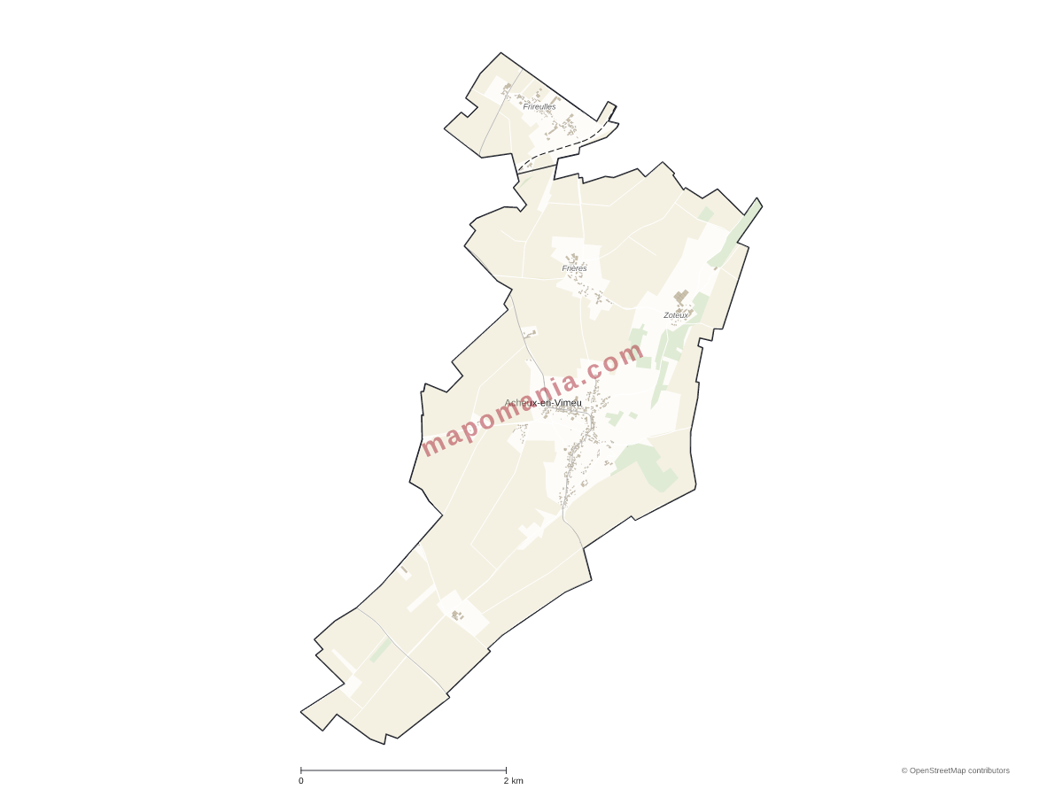 Carte de Acheux-en-Vimeu à personnaliser
