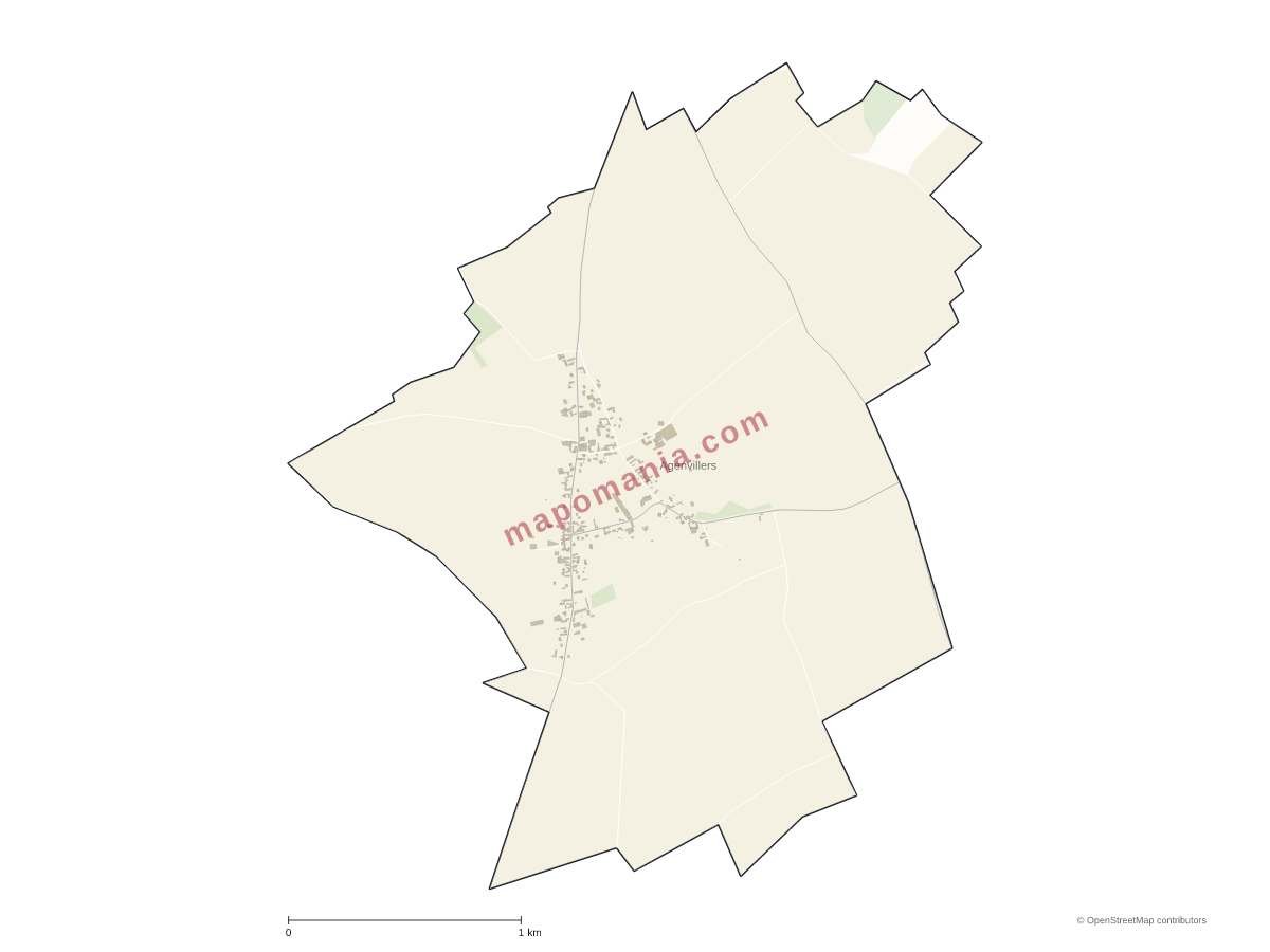 Carte de Agenvillers à personnaliser
