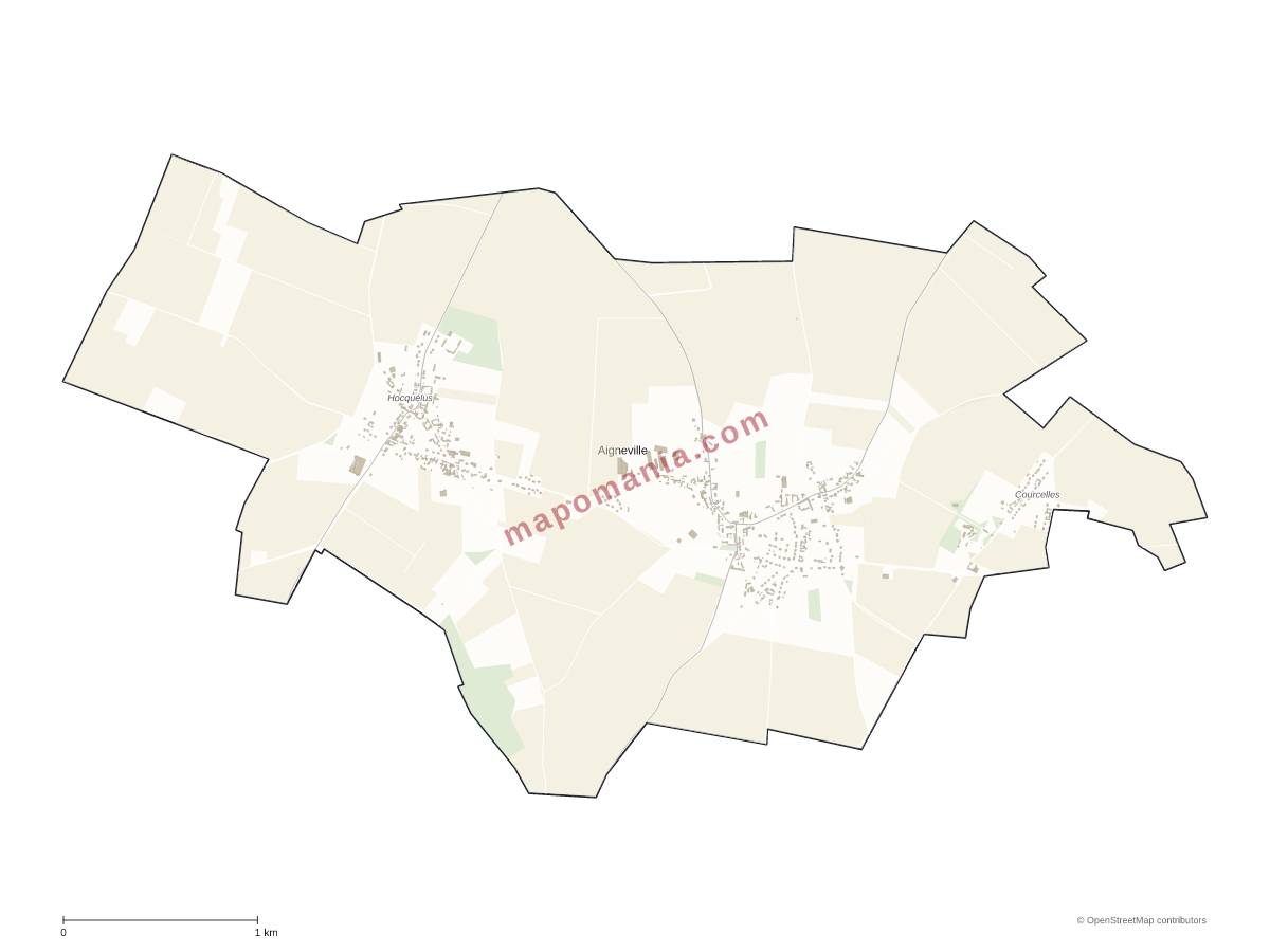 Carte de Aigneville à personnaliser