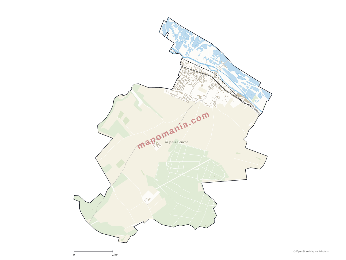 Carte de Ailly-sur-Somme à personnaliser