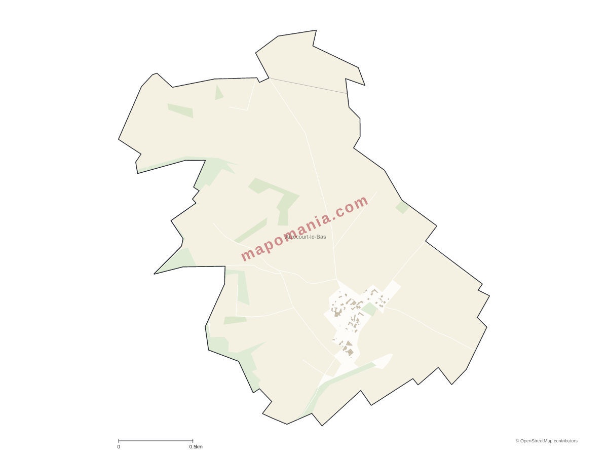 Carte de Aizecourt-le-Bas à personnaliser