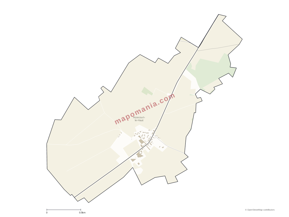 Carte de Aizecourt-le-Haut à personnaliser