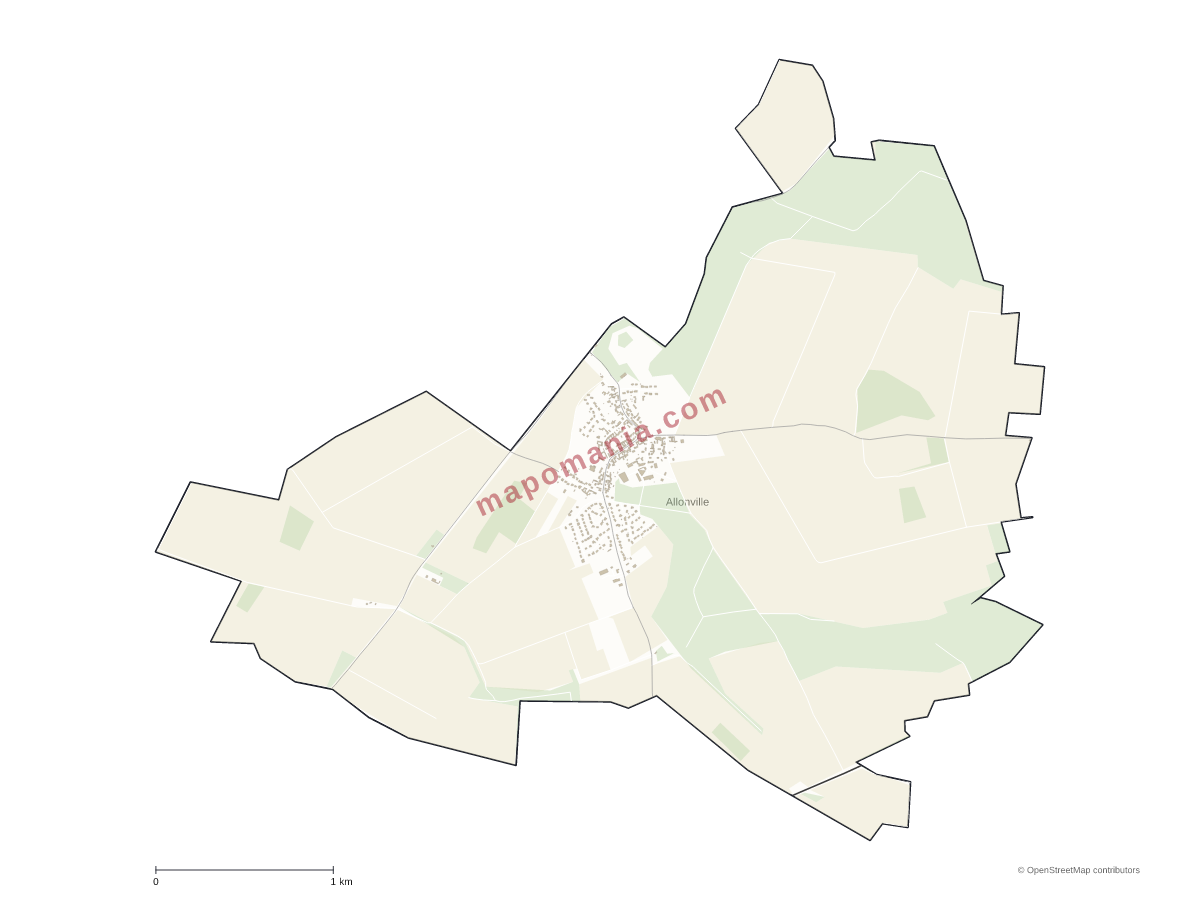 Carte de Allonville à personnaliser
