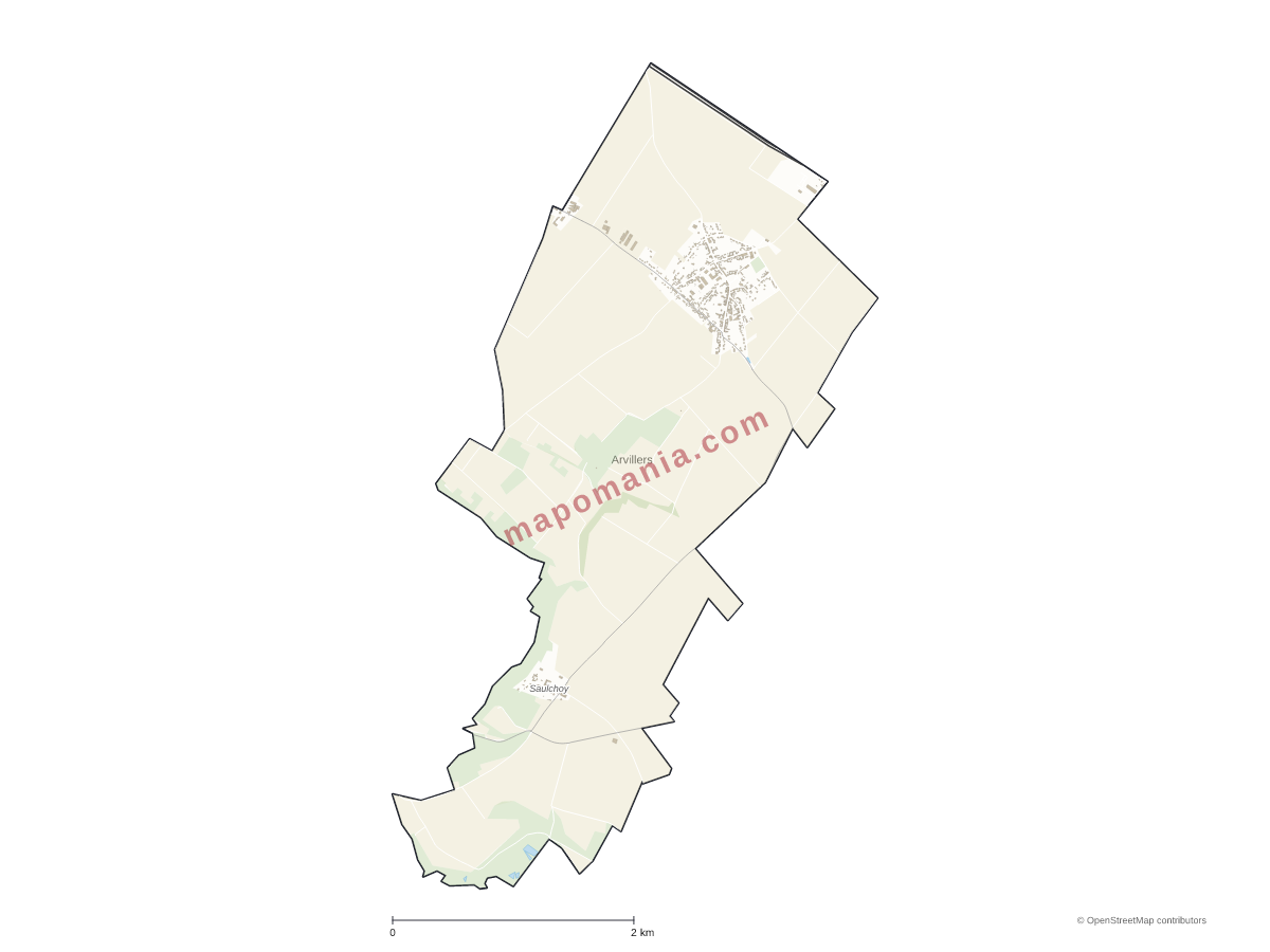 Carte de Arvillers à personnaliser