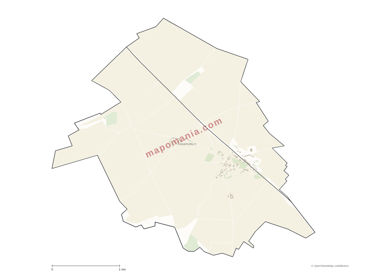 Carte de Assainvillers à personnaliser