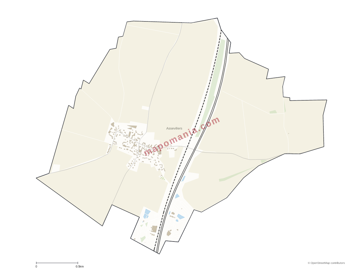 Carte de Assevillers à personnaliser