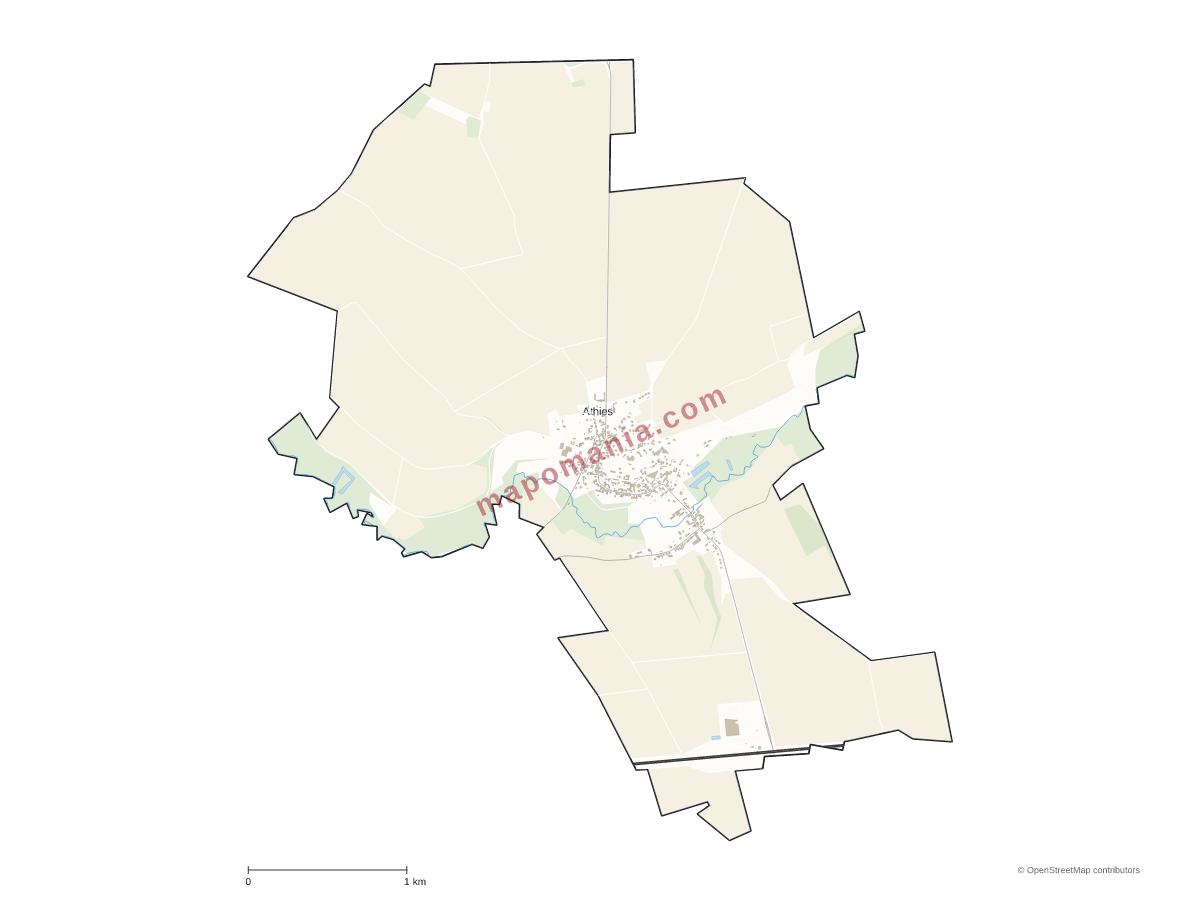 Carte de Athies à personnaliser