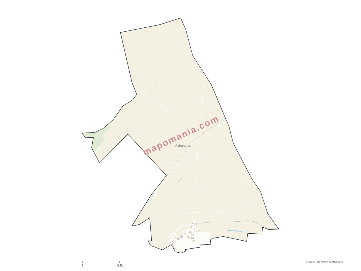 Carte de Aubercourt à personnaliser