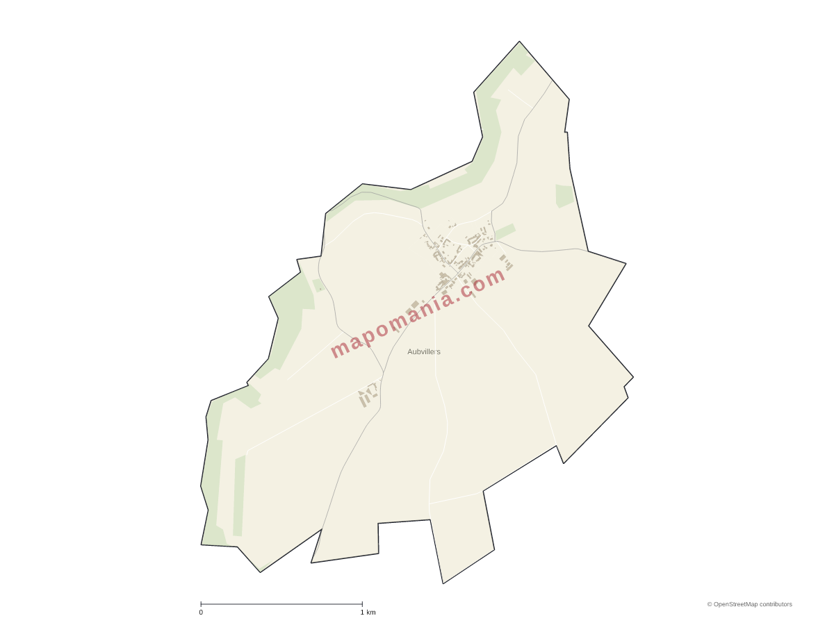 Carte de Aubvillers à personnaliser