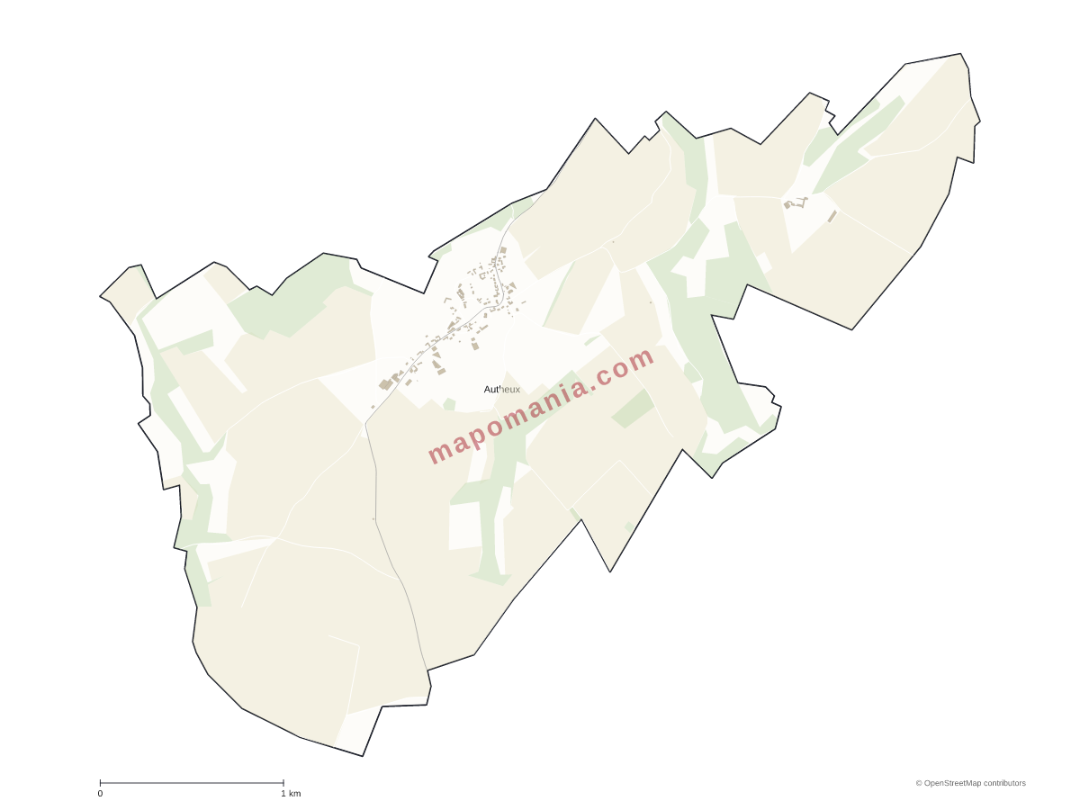 Carte de Autheux à personnaliser