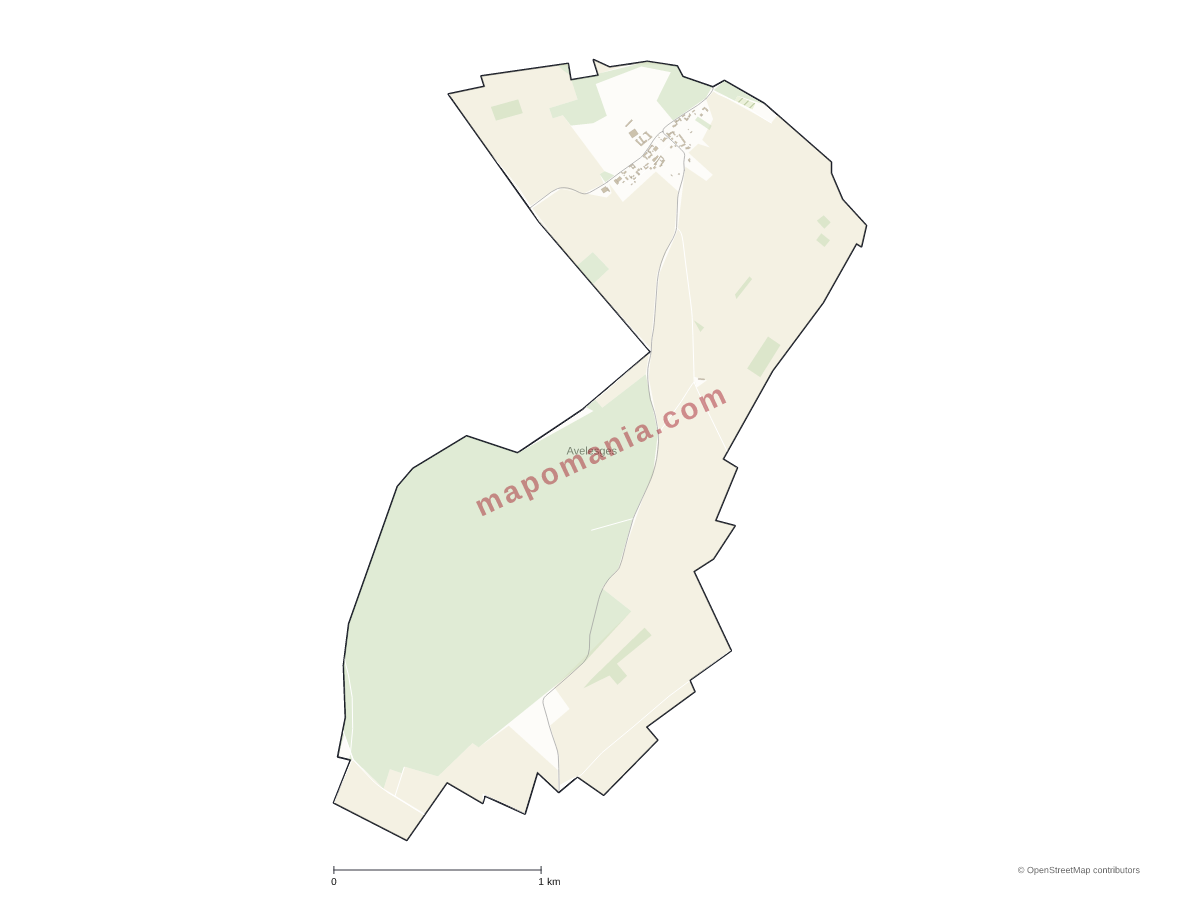 Carte de Avelesges à personnaliser