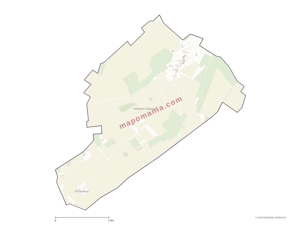 Carte de Avesnes-Chaussoy à personnaliser