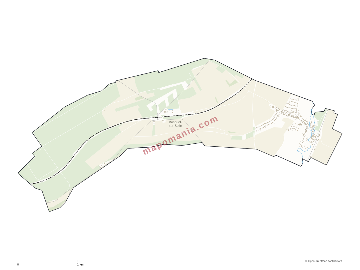 Carte de Bacouel-sur-Selle à personnaliser